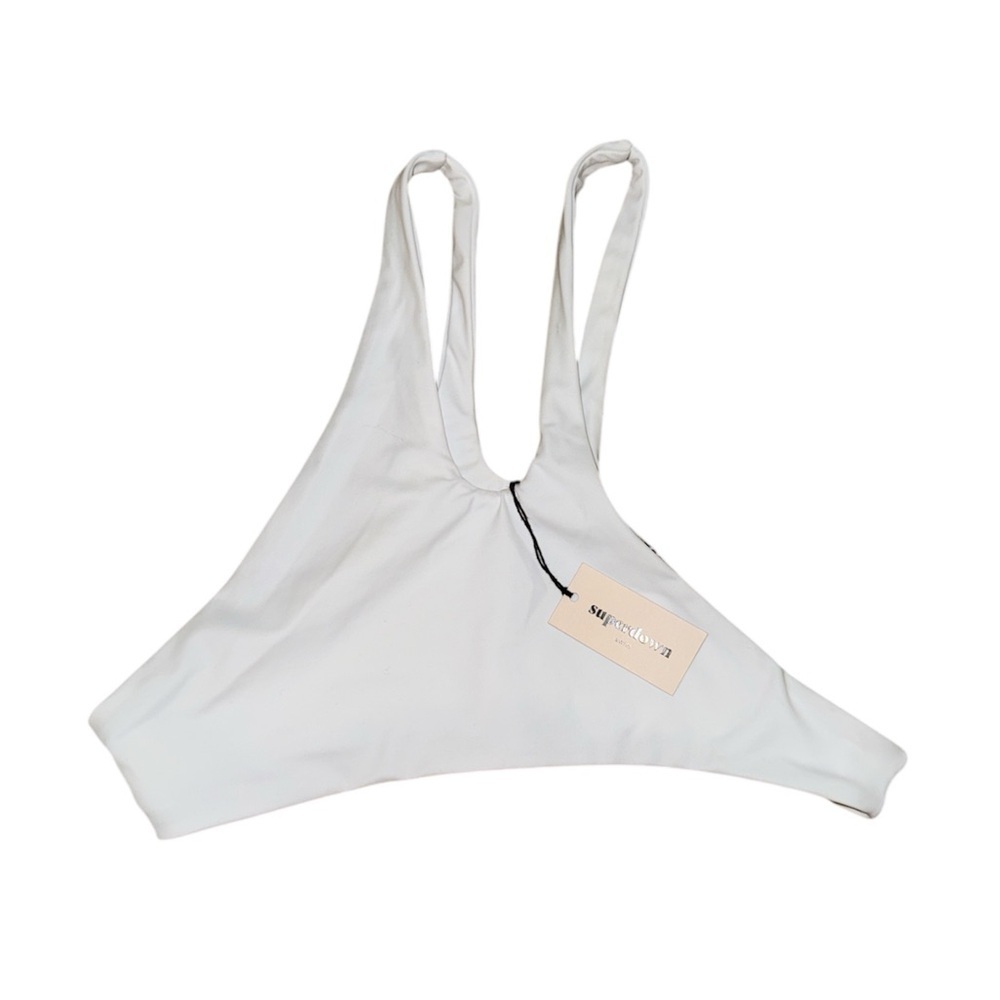 Superdown NWT misty bikini top white strappy women’s size medium - Picture 5 of 10
